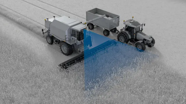 Höhenmessungen für Maschinen wie Mähdrescher und deren Anbaugeräte oder Erntegut