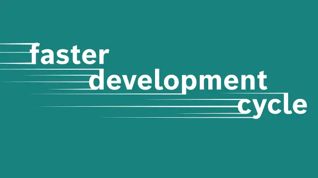 Wortgrafik faster development cycle Energiemanagement 