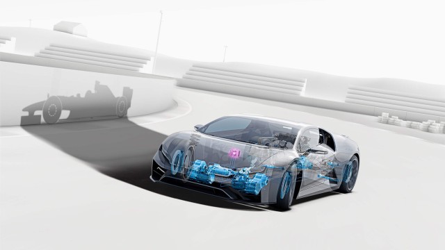 Symbolische Darstellung der integrierten Fahrdynamikkontrolle von Bosch Engineering