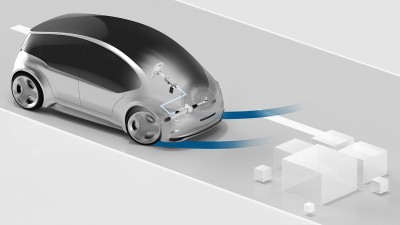 Eine 3D-Grafik symbolisiert das Lenkungssystem Steer-by-Wire
